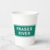 Fraser River Highway Sign, Verenigd Koninkrijk Papieren Bekers (Voorkant)