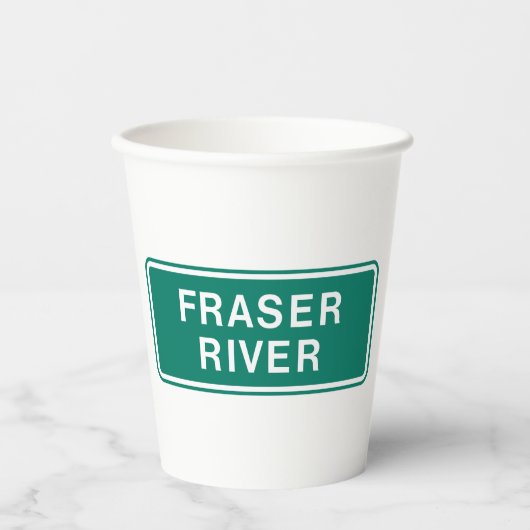 Fraser River Highway Sign, Verenigd Koninkrijk Papieren Bekers (Voorkant)