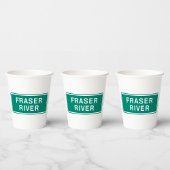 Fraser River Highway Sign, Verenigd Koninkrijk Papieren Bekers