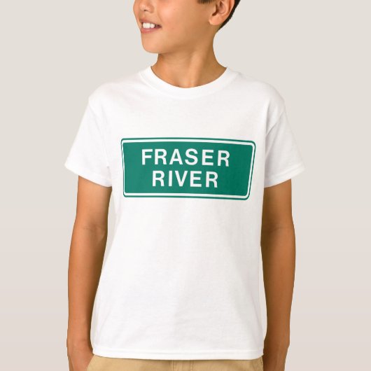 Fraser River Highway Sign, Verenigd Koninkrijk T-shirt (Voorkant)