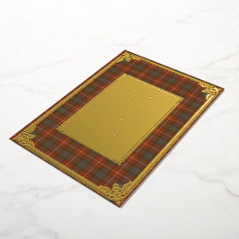 Fraser Rood Verweerd Tartan Goud Folie Uitnodiging