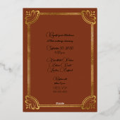 Fraser Rood Verweerd Tartan Gouden Folie Uitnodigi Folie Uitnodiging (Achterkant)