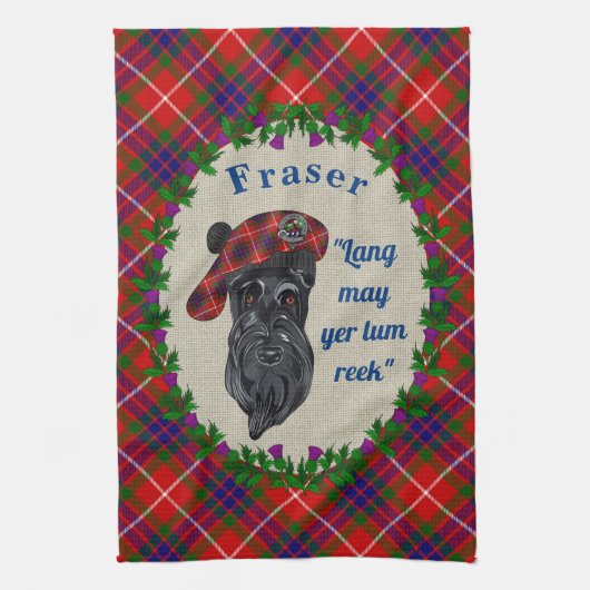 Fraser Scottie Dog Kitchen Towel Theedoek (Verticaal)
