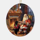 Fraser Scottie Hond & Kerstman Gepersonaliseerde K Keramisch Ornament (Links)