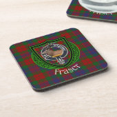 Fraser Scottish Clan Tartan & Crest Bier Onderzetter (Linkerzijde)
