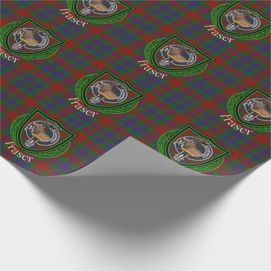 Fraser Scottish Clan Tartan & Crest Cadeaupapier (Hoek)