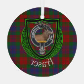 Fraser Scottish Clan Tartan & Crest Glas Ornament (Achterkant)