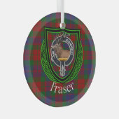 Fraser Scottish Clan Tartan & Crest Glas Ornament (Voorkant Rechts)