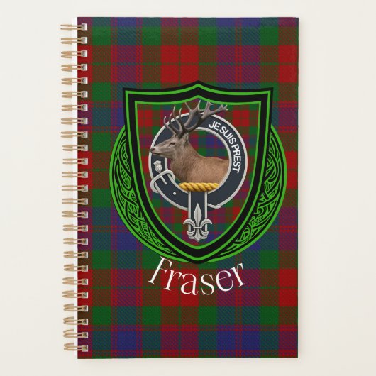 Fraser Scottish Clan Tartan & Crest Planner (Voorkant)