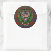 Fraser Scottish Clan Tartan & Crest Ronde Sticker (Tas)