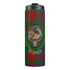 Fraser Scottish Clan Tartan & Crest Thermosbeker
