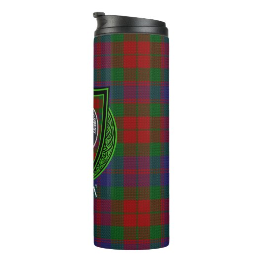 Fraser Scottish Clan Tartan & Crest Thermosbeker (Geroteerd rechts)