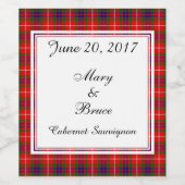 Fraser Scottish Wedding Wine Label Wijn Etiket (Enkel label)