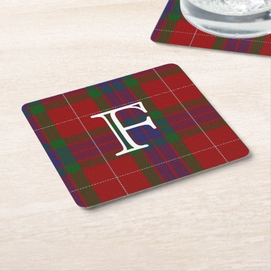 Fraser Tartan geplakt monogram Onderzetter (Schuin)