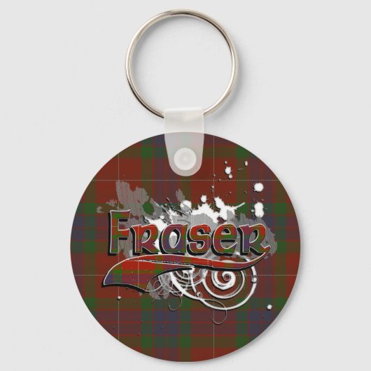 Fraser Tartan Grunge Sleutelhanger (Voorkant)
