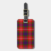Fraser tartan red green blue paars plaid bagagelabel (Voorkant verticaal)
