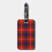 Fraser tartan red green blue paars plaid bagagelabel (Achterkant verticaal)