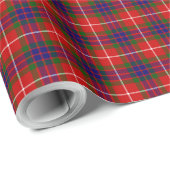Fraser tartan red green blue paars plaid cadeaupapier (Rol Hoek)