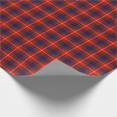 Fraser tartan red green blue paars plaid cadeaupapier (Hoek)
