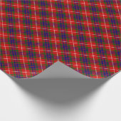 Fraser tartan red green blue paars plaid cadeaupapier (Hoek)