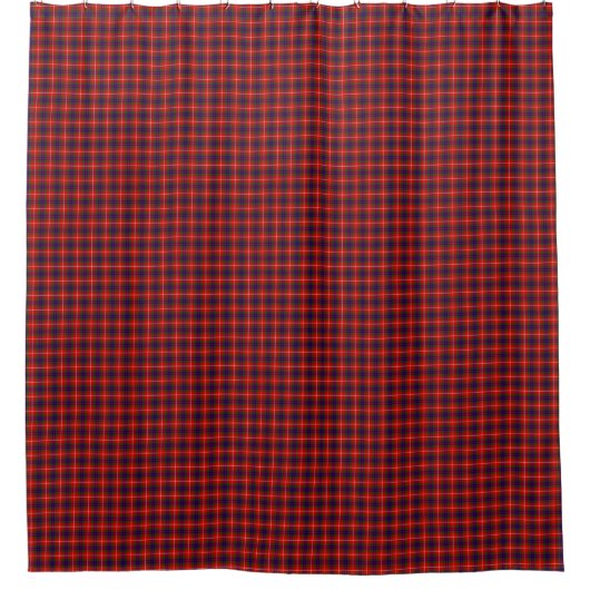 Fraser tartan red green blue paars plaid douchegordijn (Voorkant)