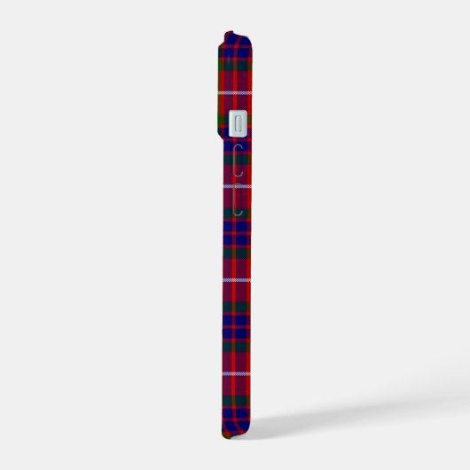 Fraser tartan red green blue paars plaid iPhone 15 case (Linkerkant)