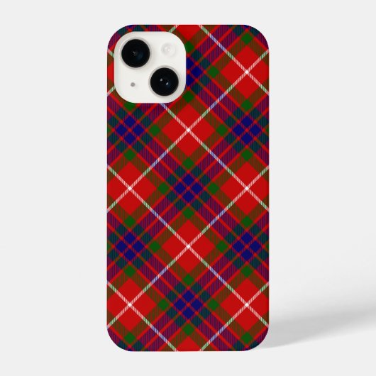 Fraser tartan red green blue paars plaid iPhone hoesje (Achterkant)
