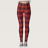 Fraser tartan red green blue paars plaid leggings (Voorkant)