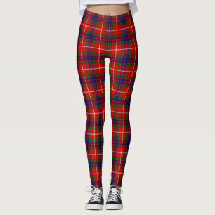 Fraser tartan red green blue paars plaid leggings