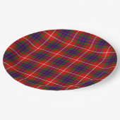 Fraser tartan red green blue paars plaid papieren bordje (Gekanteld)