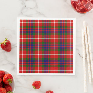 Fraser tartan red green blue paars plaid servet