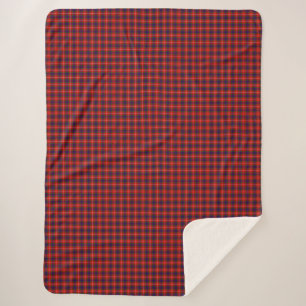Fraser tartan red green blue paars plaid sherpa deken