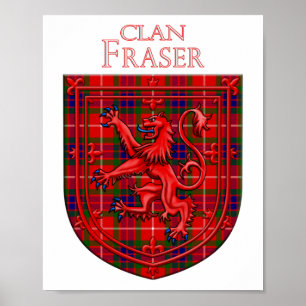 Fraser Tartan Scottish Plaid Lion Rampant Poster