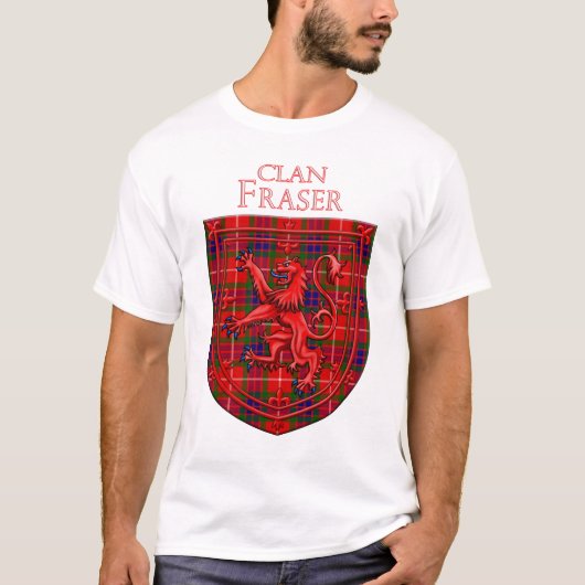 Fraser Tartan Scottish Play Lion Rampant T-shirt (Voorkant)