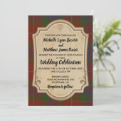 Fraser Tartan Wedding Invitation Kaart (Staand voorkant)