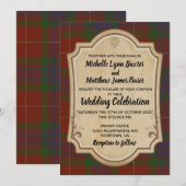 Fraser Tartan Wedding Invitation Kaart (Voorkant / Achterkant)