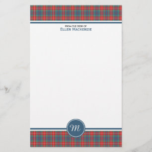 Fraser van Lovat Ancient Tartan Monogram Stationer Briefpapier