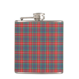 Fraser van Lovat Blue en Coral Oude Tartan Heupfles