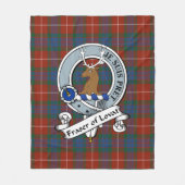 Fraser van Lovat Clan Badge Tartan Pset Fleece Deken (Voorkant)