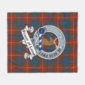 Fraser van Lovat Clan Badge Tartan Pset Fleece Deken (Voorkant (Horizontaal))