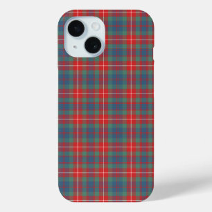 Fraser van Lovat Clan Coral en Blue Ancient Tartan iPhone 15 Case