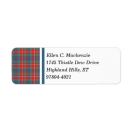 Fraser van Lovat Clan Lichtblauw Oude Tartan Etiket