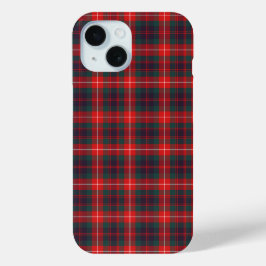 Fraser van Lovat Clan Red en Blue Modern Tartan iPhone 15 Case