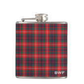 Fraser van Lovat Clan Tartan Monogram Heupfles (Voorkant)