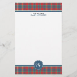 Fraser van Lovat Oude Tartan Monogram Stationery Briefpapier