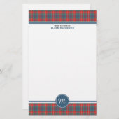 Fraser van Lovat Oude Tartan Monogram Stationery Briefpapier (Voorkant / Achterkant)