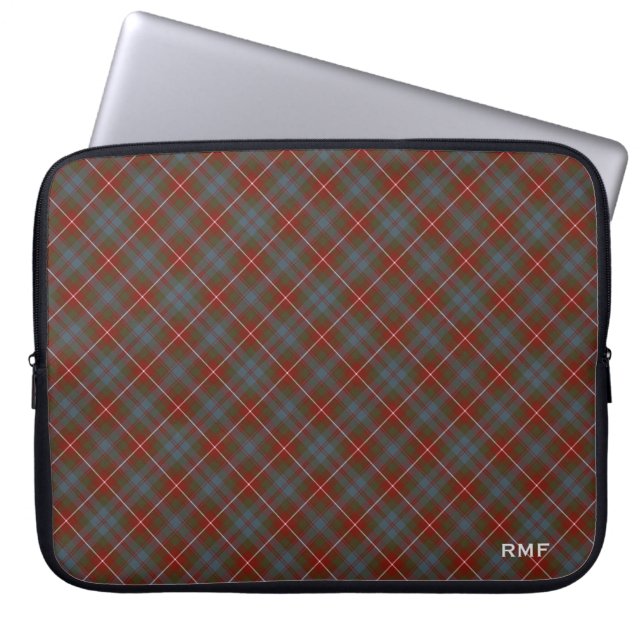 Fraser van Lovat Reproduction Tartan Monogram Laptop Sleeve (Voorkant)