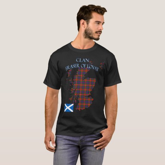 Fraser van Lovat Scottish Clan Tartan Schotland T-shirt (Voorkant volledig)