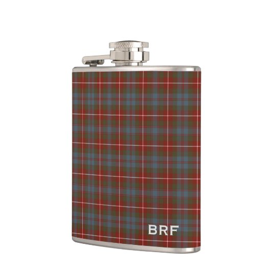 Fraser van Lovat Weathered Tartan Monogram Heupfles (Links)