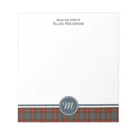 Fraser van Lovat Weathered Tartan Monogram Notitieblok